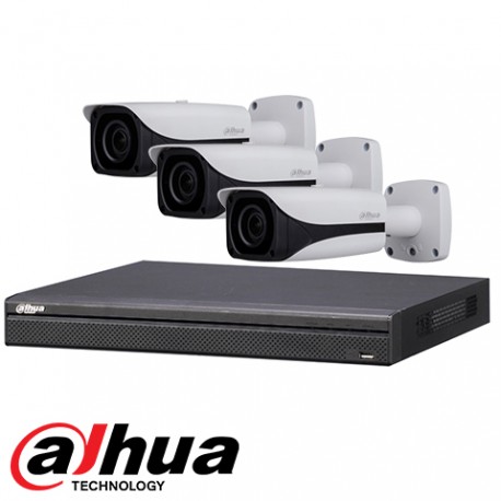 Dahua set 4-kanaals IP DVR + 3 x 4MP IP bullet camera IP67