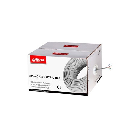 Dahua PFM920I-5EUN(E) CAT5e kabel, 4-paar UTP buitenmantel wit, 305 meter, CPR class E