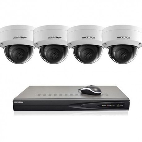 Hikvision IP camerabewaking set 4 dome camera's 8 MP
