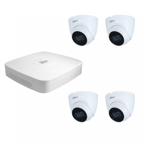 Dahua set 4-kanaals IP NVR + 4 x 4MP IP dome camera IP67