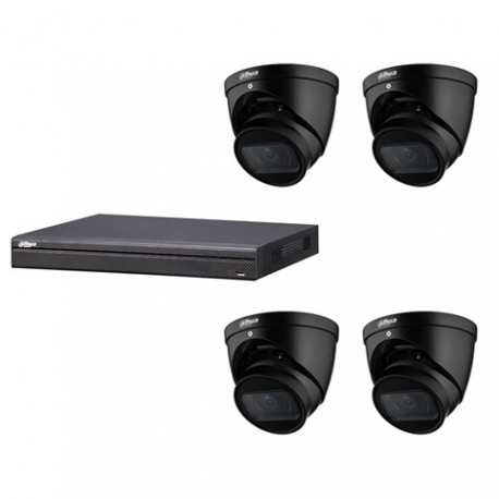 Dahua set 4-kanaals IP NVR + 4 x 4MP IP eyeball 2.7-13.5mm camera IP67 zwart