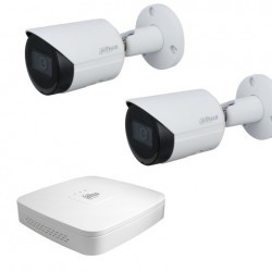 Dahua set 4-kanaals IP DVR + 2 x IP bullet camera IP67