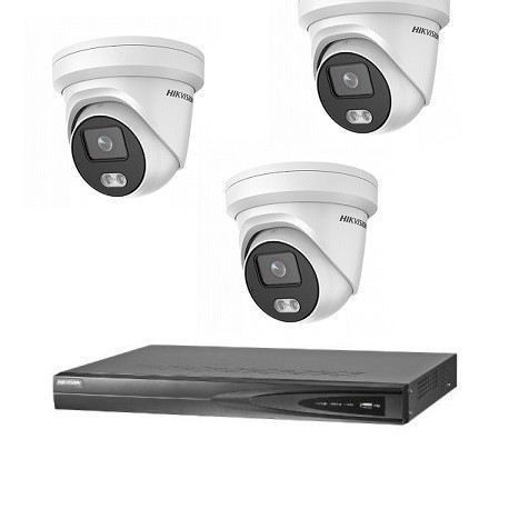 Hikvision 3 ColorVu camera's 4 MP IP camerabewaking set