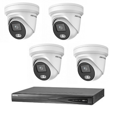 Hikvision 1 ColorVu camera's 4 MP IP camerabewaking set