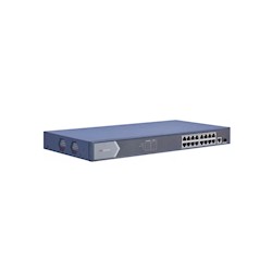 Hikvision DS-3E0518P-E, 16 Poorten POE, Gigabit Unmanaged