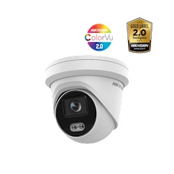 Hikvision DS-2CD2347G2-LSU/SL(2.8mm)(C) 4MP ColorVu WDR Turret Netwerk Camera met vaste lens, wit licht , IP67